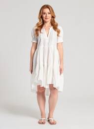 Robe mi-longue manches courtes manches courtes blanc RHUM RAISIN femme