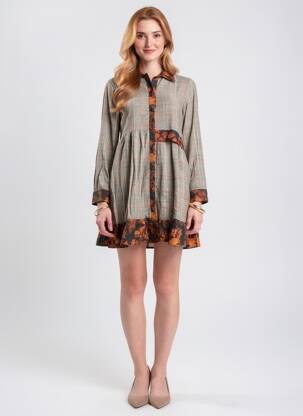 Robe courte manches longues manches longues orange RHUM RAISIN femme