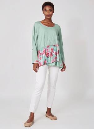 Tunique manches longues col rond vert RHUM RAISIN femme