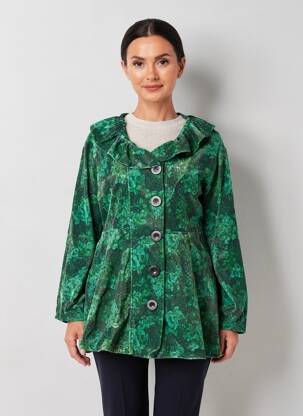Manteau court fermeture boutonnée sur le devant sans capuche vert RHUM RAISIN femme