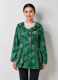 Manteau court fermeture boutonnée sur le devant sans capuche vert RHUM RAISIN femme