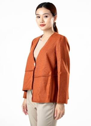 Veste casual fermeture boutonnée sur le devant orange RHUM RAISIN femme