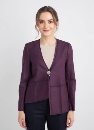 Veste casual fermeture boutonnée sur le devant violet RHUM RAISIN femme