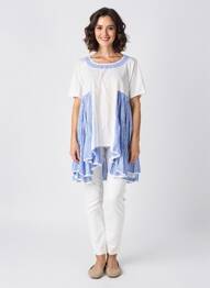 Tunique manches courtes col rond bleu RHUM RAISIN femme