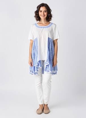 Tunique manches courtes col rond bleu RHUM RAISIN femme