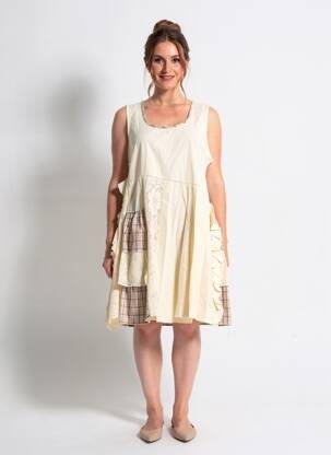 Robe mi-longue sans manche sans manche beige RHUM RAISIN femme