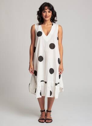 Robe mi-longue sans manche sans manche noir RHUM RAISIN femme