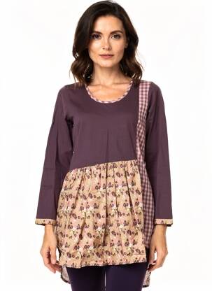 Tunique manches longues col rond violet RHUM RAISIN femme