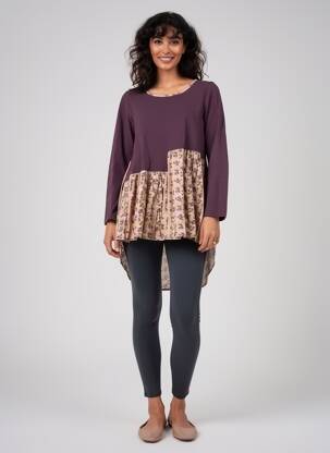 Tunique manches longues col rond violet RHUM RAISIN femme