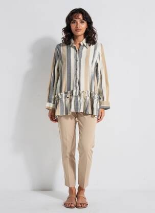 Tunique manches longues col chemisier gris RHUM RAISIN femme