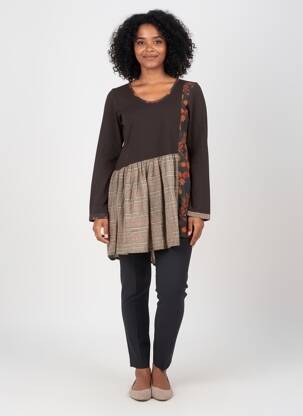 Tunique manches longues col rond marron RHUM RAISIN femme