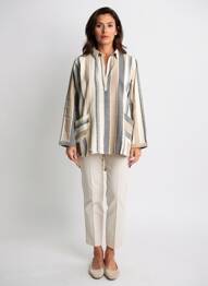 Tunique manches longues col chemisier beige RHUM RAISIN femme