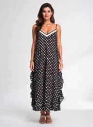 Robe longue manches bretelles ajustables fines bretelles noir RHUM RAISIN femme