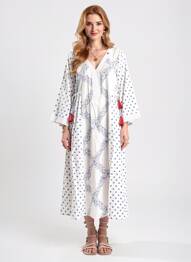 Robe mi-longue manches 3/4 manches 3/4 bleu RHUM RAISIN femme