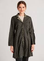 Manteau long coupe cintrée sans capuche noir RHUM RAISIN femme