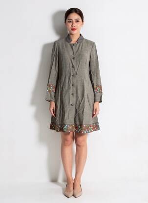 Robe courte manches longues manches longues gris RHUM RAISIN femme