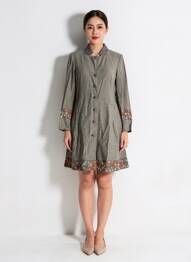 Robe courte manches longues manches longues gris RHUM RAISIN femme