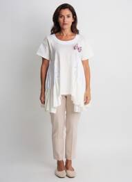 Tunique manches courtes légère et transparente blanc RHUM RAISIN femme