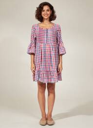 Robe courte manches 3/4 manches 3/4 bleu RHUM RAISIN femme
