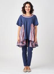Tunique manches courtes tissage jersey bleu RHUM RAISIN femme