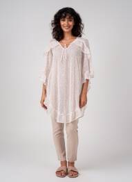 Tunique manches longues légère et transparente rose RHUM RAISIN femme