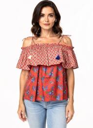 Top manches bretelles ajustables fines bretelles rouge RHUM RAISIN femme