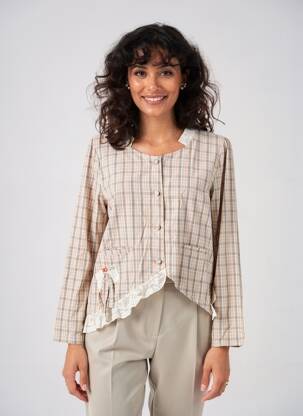 Chemisier coupe cintrée manches longues beige RHUM RAISIN femme