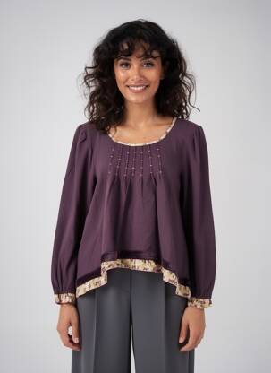 Top stretch manches longues violet RHUM RAISIN femme