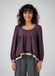 Top tissage jersey manches longues violet RHUM RAISIN femme