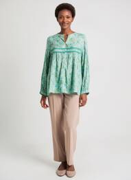 Blouse imprimé fleurs manches longues vert RHUM RAISIN femme