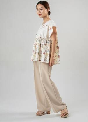 Blouse manches courtes manches courtes beige RHUM RAISIN femme