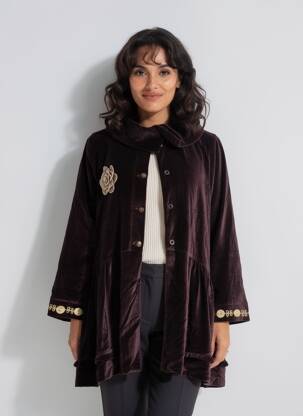 Manteau long poches sans capuche marron RHUM RAISIN femme