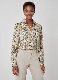 Blouse imprimé fantaisie manches longues blanc MEXX femme