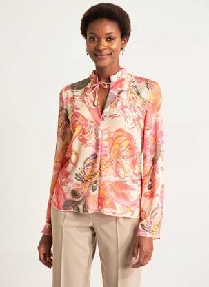 Blouse imprimé fantaisie manches longues rose MEXX femme