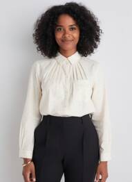 Chemisier coupe cintrée manches longues beige MEXX femme