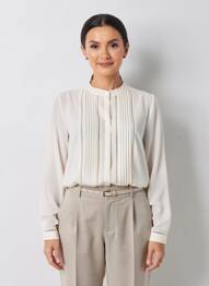 Chemisier tissage crêpe manches longues beige MEXX femme