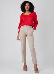 Pull col v manches longues rouge MEXX femme