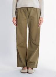 Pantalon chino tissage popeline taille normale vert MEXX femme