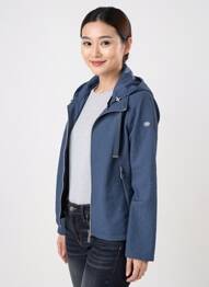 Coupe-vent poches a capuche bleu fonce VIRGINIA BLU' femme
