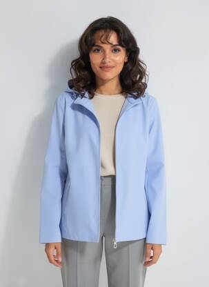 Imperméable manches longues a capuche bleu VIRGINIA BLU' femme