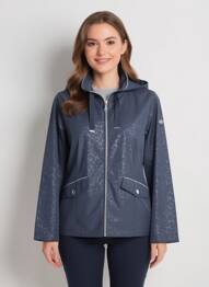 Imperméable manches longues a capuche bleu VIRGINIA BLU' femme