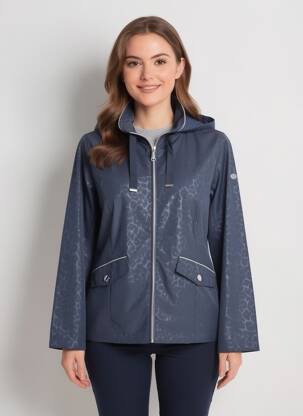 Imperméable manches longues a capuche bleu VIRGINIA BLU' femme
