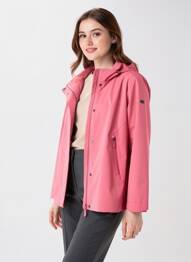 Imperméable manches longues a capuche rose VIRGINIA BLU' femme