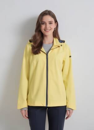 Imperméable fermeture zippée sur le devant a capuche jaune VIRGINIA BLU' femme