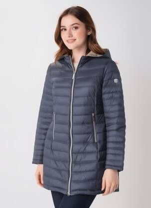 Doudoune manches longues a capuche bleu VIRGINIA BLU' femme