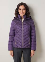 Doudoune manches longues a capuche violet VIRGINIA BLU' femme
