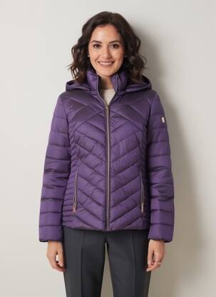 Doudoune manches longues a capuche violet VIRGINIA BLU' femme