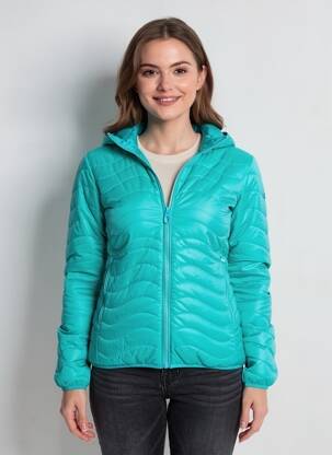Doudoune manches longues a capuche bleu VIRGINIA BLU' femme