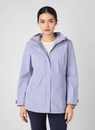 Imperméable fermeture zippée sur le devant a capuche bleu VIRGINIA BLU' femme
