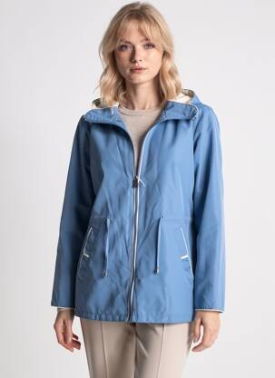 Parka manches longues a capuche bleu VIRGINIA BLU' femme